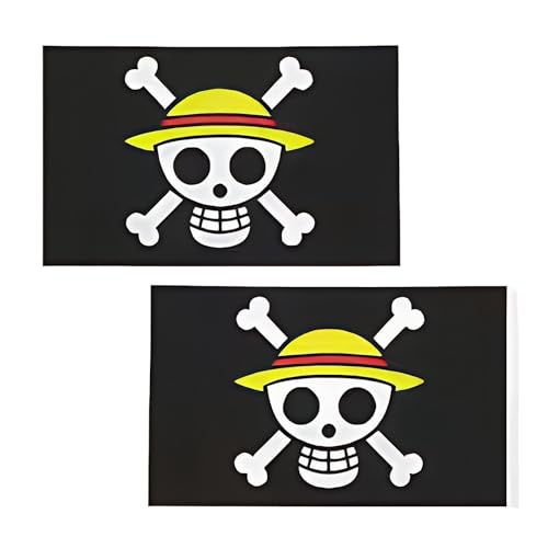 Official One Piece Luffy Straw Hat Buccaneer Flag – 5x3 FT Merry Roger Banner, Great Eastern Licensed Halloween Decoration, Outdoor/Indoor Hanging with Metal Grommets, Anime Wall Art for Fans, Party Supplies