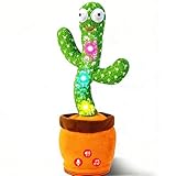 TWORIVER Dancing Talking Cactus Baby Toy, Mimicking & Repeating with Singing, Dancing and Recording, Volume Adjustable, Easter Basket Stuffers for Infants Toddlers Boys and Girls
