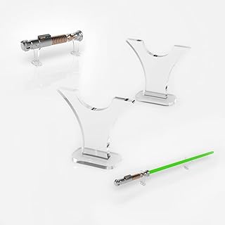 lightsaber stand, knife display stand, acrylic table top lightsaber display stand, knife collection display stand, stand for lightsaber, single sword table antique cottage home decor (Transparent 1 pair)