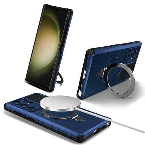 Coque Samsung S24 Plus silicone bleu foncé anneau support rigide