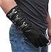 URBAN BUCK Real Sheepskin Leather Sky Gauntlet Costume Glove - Regular Fit Long Arm Cuff Mens Premium Buckles Unlined Cosplay Gloves Black Right Hand (XL)