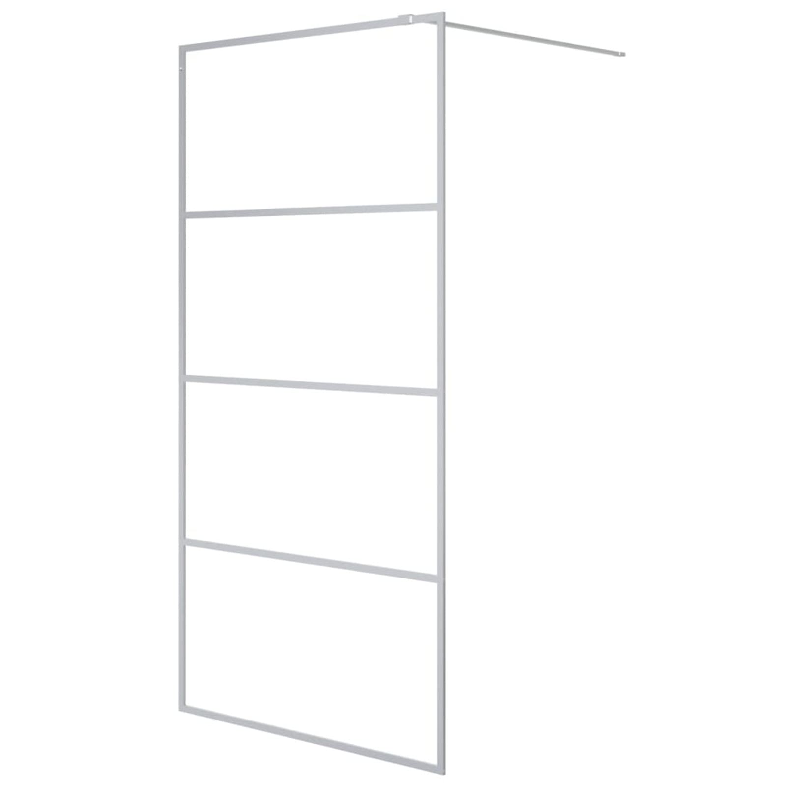 Homgoday Parete doccia in vetro trasparente ESG, 100 x 195 cm, colore argento
