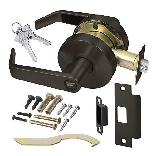 Door Handle Cylindrical Lock Entrance Function Keyed Entry And Lock Oil Rubbed Bronze Finish Lh5304L-Us10B Ul Certified Ansi/Bhma Grade 2 Commercial Door Lever For Heavy Duty Use #TOP1