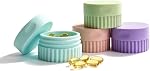 4pc Silicone Pill Organizer for Travel, Small Compact Pill Case, Stylish Color-coded Daily Vitamin Box, Cute Jewelry Storage Box