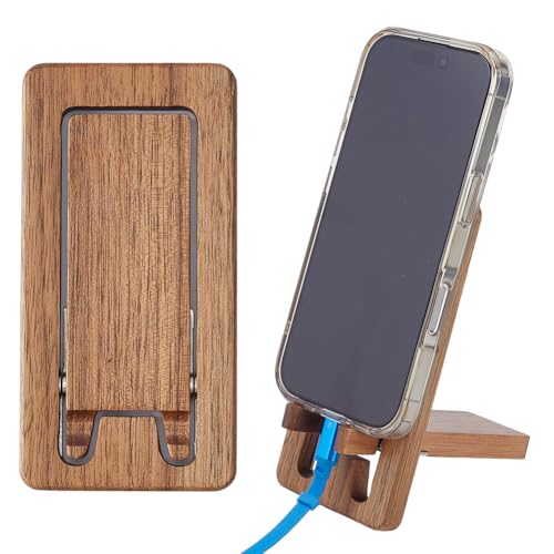 Support de téléphone portable en bois noble de 5,2 x 2,6 pouces pour bureau élégant