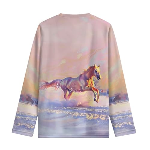 Girls Long Sleeve Shirts Casual Crewneck Soft T-shirts for Girls 3-16 Years Old2