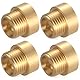 4 Stück Messing Hahnverlängerung 1/2 Zoll x 10 mm, Hahnverlängerung Fittings G1/2 Zoll(IG Ø 19,5mm x AG Ø 20,3mm), Messing Verlängerung Fittings Gewindefittings 1/2 IG x 1/2 AG