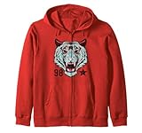 15MISC078WA Trendy Fierce Tiger Number 98 Star Felpa con Cappuccio