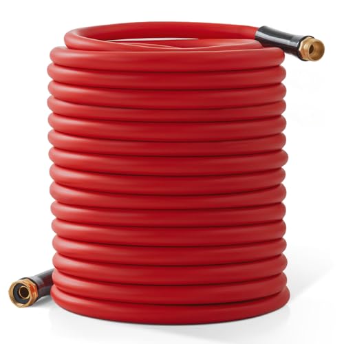 BLENDLITE Garden Hose 200 ft x 5/8” Hot/Cold Heavy Duty Water Hose,-50°F to 190°F,Burst 600Psi Flexible Upgraded Rubber Hoses,3/4” Solid Fittings for All-weather Outdoor Lawn & Garden