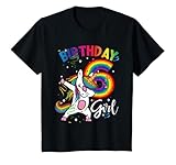 Kids Dabbing Unicorn 6 Year Old 6th Birthday Party Girl Shirt Gif T-Shirt