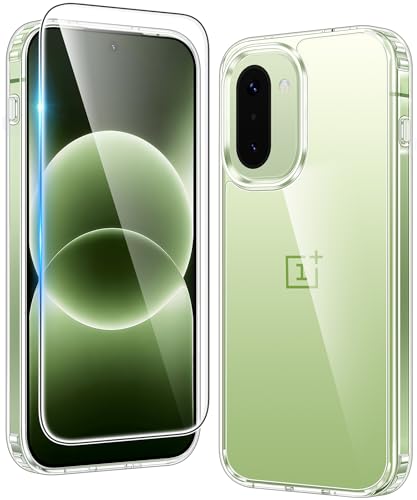 Image of FNTCASE for Oneplus 15R Case Clear: One Plus 15R Phone Cases with Screen Protector Slim Anti Yellowing Military Grade Drop Protection Rugged Shockproof Protective Transparent Cell Cover (Clear)