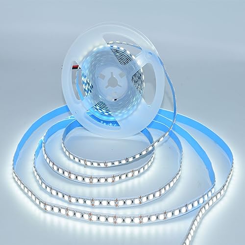 SUYOOULIN LED Strip Lights, DC 12V 16.4ft/5m SMD 5050 Super Bright 20000LM 600 LEDs Light Strips, Flexible Waterproof IP65 LED Ribbon Strip for DIY Christmas Home Kitchen (White 6500K)