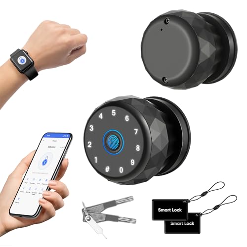 MYPIN Smart Door Lock with Biometric Fingerprint & Touchscreen Keypad, Keyless Smart Lock, 6-in-1 Unlock, Compatible with Apple Watch for Front/Exterior/Interior Doors
