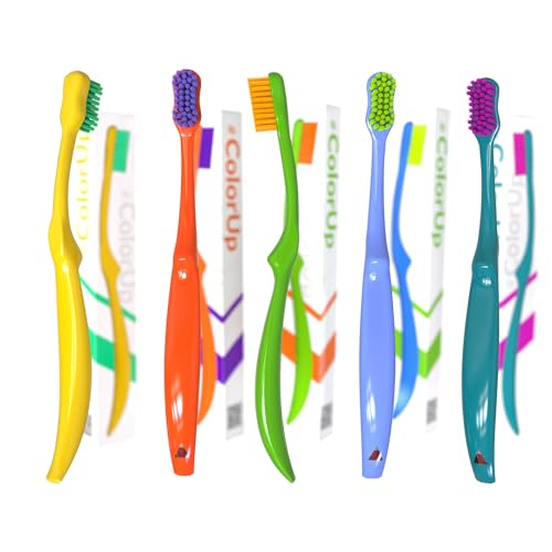Thienel ColorUp Zahnbürste – Ergonomisch, Hygienisch & Bunt | Weiche Borsten & farbcodiert | Für Familien, Praxen, Schulen & Hotels | 10er- oder 100er-Stück (10er-Pack)