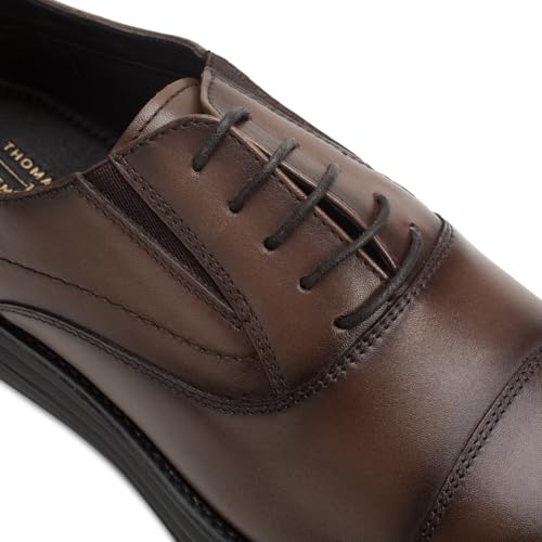 Image of Thomas Crick Genuine Leather Oxfords with Enhanced Comfort and Grip Lace -UP Shoes