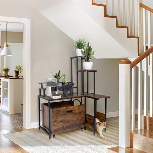 IDEALHOUSE 2024 Novos móveis de caixa de areia oculta - móveis de caixa de areia para gatos com supo