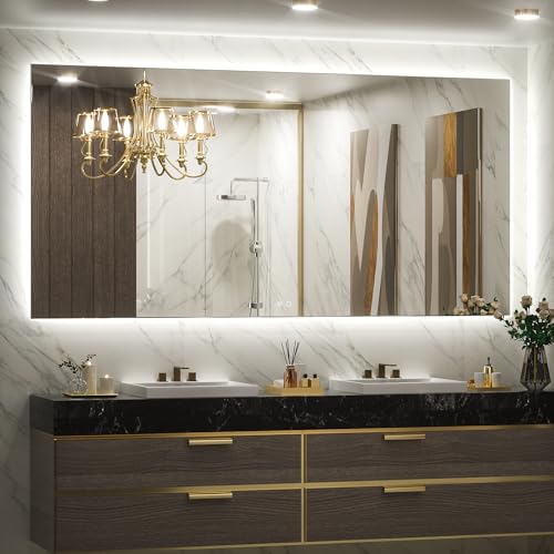 Keonjinn 72”x36” LED Backlit Dimmable Vanity Mirror