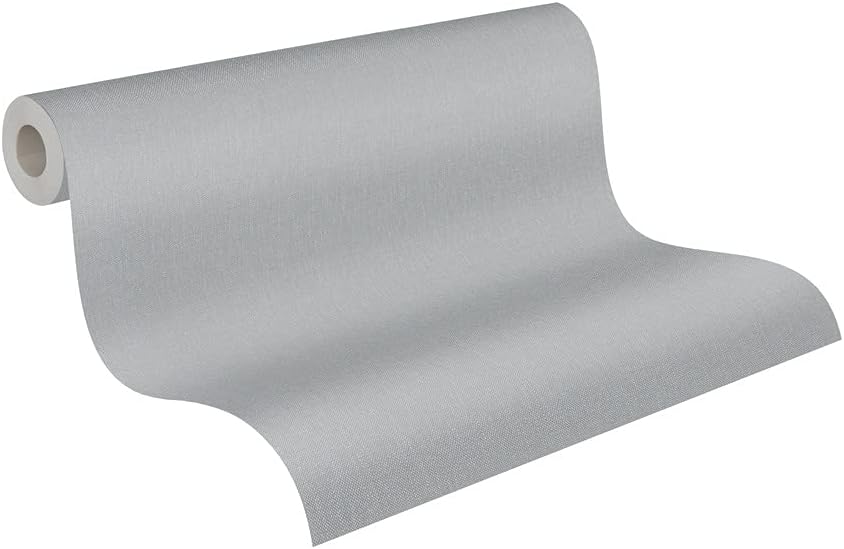 Plain Wallpaper Attractive Non-Woven 10.05 m x 0.53 m Grey Made in Germany A.S. Création 293022 2930-22