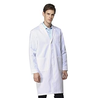 Icertag Camice Bianco da Laboratorio Medico Lavoro da Unisex Uomo Donna qualità Superiore Large