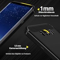 ivoler Silikon Hülle für Samsung Galaxy S8, [Militärischer Schutz] Stoßfest Handyhülle, Dünne Weiche Flexible TPU Kratzfest Schutzhülle Anti-Fingerabdruck Case Cover, Schwarz – Ansicht 3