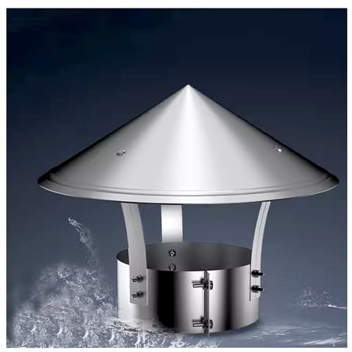 Outdoor Wood Stove Pipe Rain Cap - Ventilation Hood for Chimney, Exhaust Duct Cover, Roof Vent Cap - Durable & Weatherproof, 3.54in Diameter x 9.84in Height
