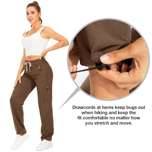 Image of Q - RIOUS Women's Parachute Pants Quick Dry Lightweight Safari Pants Zipper Pockets
