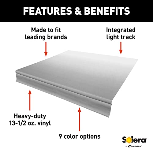 Solera Universal Fit Heavy-Duty Vinyl Rv Patio Awning Replacement Fabric Silver Fade 15' Awning (14'4" Fabric) #TOP1