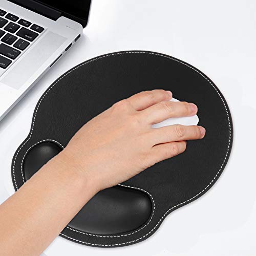 Lurrose Mouse Pad Ergonômico Couro Pu Descanso de Pulso Tapete de Mouse Mouse Pad Antiderrapante par
