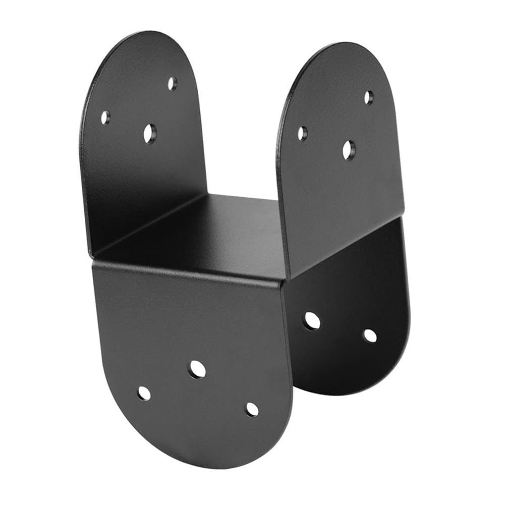 Confezione da 4 staffe per pali in acciaio, 4 x 4, supporto per ponte, recinzioni, capanni, costruzione per travi, colore nero