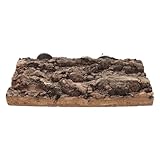 VANZACK Percha Natural para Pájaros Corteza de Árbol, Plataforma de Madera de 20x12 Cm, Accesorio para Jaulas de Periquitos, Loros, Cacatúas y Canarios, Soporte para Masticar y Descanso