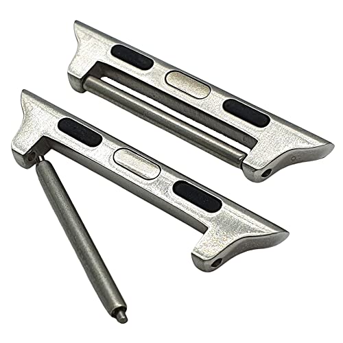 Max Adaptador de correa de reloj para todos los modelos de Apple Watch Series 8/7/6/5/4/3/2/1. Fácil de instalar en ancho de la correa: 20 mm, 22 mm, 24 mm, conectores/cierres a 38 mm, 40 mm, 41 mm,
