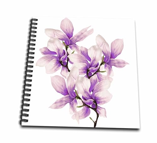Livre de mémoire fleurs de magnolia violet aquarelle 3drose 12x30,5 cm multicolore