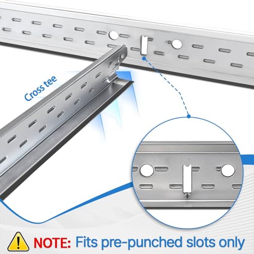 LooYee 75 PCS 48 Inch Cross Tee Drop Ceiling Grid System, 4 Ft Galvanized Steel Rust & Fire Resistance Easy Installation, Ideal for Basement Living Room Garage Kitchen Bathroom Black — view 5