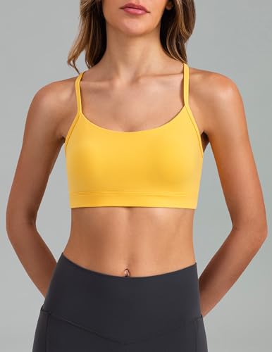 Image of Colorfulkoala Women's Dreamlux Y Back Sports Bra Low Impact Padded Workout Top with Built in Bra A-C Cups