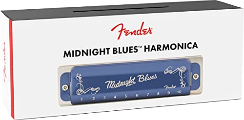 Fender Midnight Blues Harmonica - Key Of E Bundle With Carrying Case And Instructional Book #TOP5