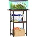 Snughome 10-20 Gallon Fish Tank Stand, Aquarium Stand 2-Tier Storage Shelves, Heavy Duty Terrarium Stand for Home Office Fish Tank Shelf, 24" L x 11.81" W x 30.71" H, Rustic Brown