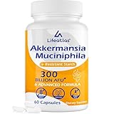 Lifeatlas Akkermansia Supplement Probiotic | Akkermansia with 300 Billion AFU Akkermansia Probiotic, 6-in-1 Akkermansia Probiotics for Women and Men, Daily Akkermansia Supplement, 60 Caps