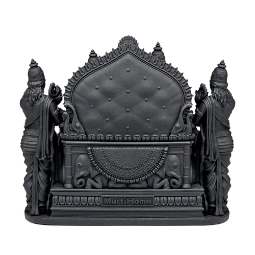 Image of MurtiHome Ram Darbar Idol, Ayodhya Mandir Ramdarbar Murti | 8 cm Tall Small Black Color Figure Made From UV Resin, Crafted by 3D Printer for Car Dashboard, Home, Office, Gift