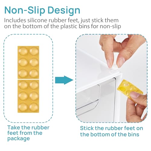 Image of Vtopmart 2 Pack Stackable Storage Drawers, Plastic Organizers Bins for Baby Bottles, Skincare, Beauty Supplies, Ideal for Vanity, Bathroom, Kitchen Countertop, Cabinet Orga