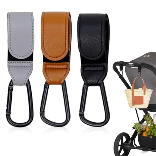 JUGUTA 3 Un Ganchos Carro Bebé, Accesorios Bebé, Ajuste Universal, Antideslizante, Ligero Y Duradero, Mosquetones Para Carrito De Bebe, Multifuncional Bebé Clips De Carrito, Ganchos Cochecito Andador