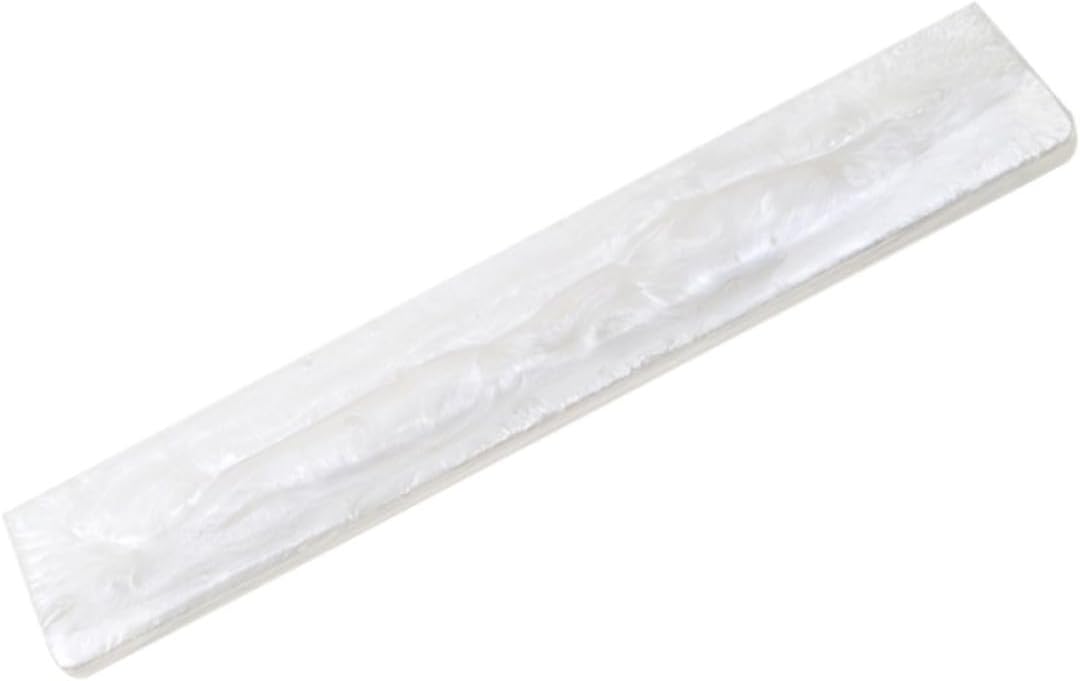 White Pearl Resin Keyboard Wrist Rest Cushion for Gaming and Office Use Ergonomic Anti-Skid Support Pad Key Mechanical Keyboards Relieves Hand and Elbow Fatigue
