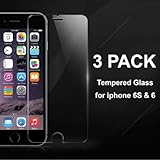 3 Pack iphone 6S Tempered Glass Screen Protector, 4.7 Inch 3d Touch Compatible Comsun iphone 6 Bubble Free 0.3MM Slim and 9H Hardness, Anti-Fingerprint, Oil Stain&Scratch Coating