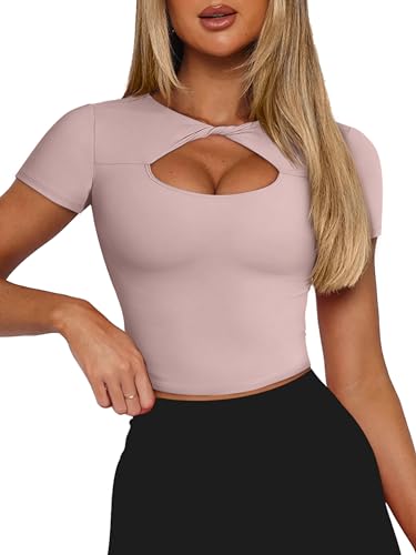 "Luxury Cutout Crop Top for Women - Athletic Gym Tee"