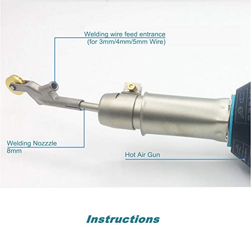 Hot Air Welding Gun Weld Nozzle With Rollers, 304 Stainless Steel Alloy Speed Welding Nozzles Replacement Heat Gun Tips Suitable For 3Mm/4Mm/5Mm Welding Wire, 5Mm Standard Weld Tip #TOP1