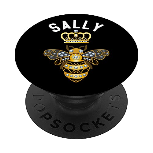 Sally Name Sally Regalos de cumpleaños Reina Corona Bee Sally PopSockets PopGrip Intercambiable
