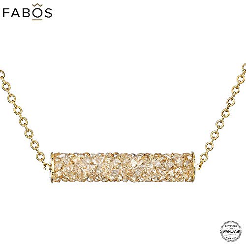 Preisvergleich Produktbild Anne Fuzeau Création Halskette Anhänger mit echten Swarovski-Kristallen, vergoldet, Weißgold und rhodiniert