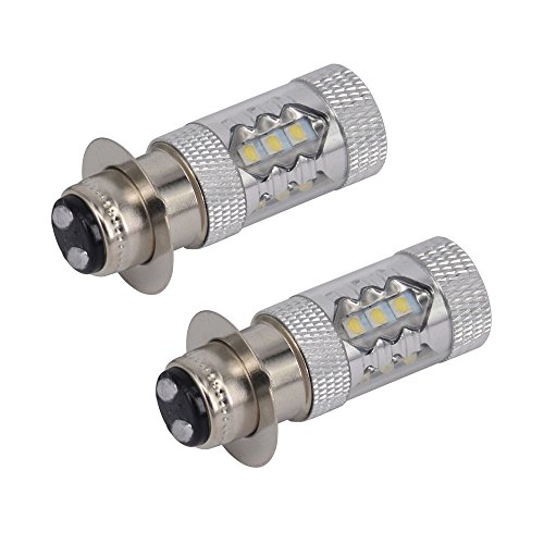 Image of 2Pcs 80W Super White LED Bulbs P15D H6M for ATVS YFM350 400 450 660 700 Raptor Blaster 200 350 YFZ 450 TRX 400EX LTZ400