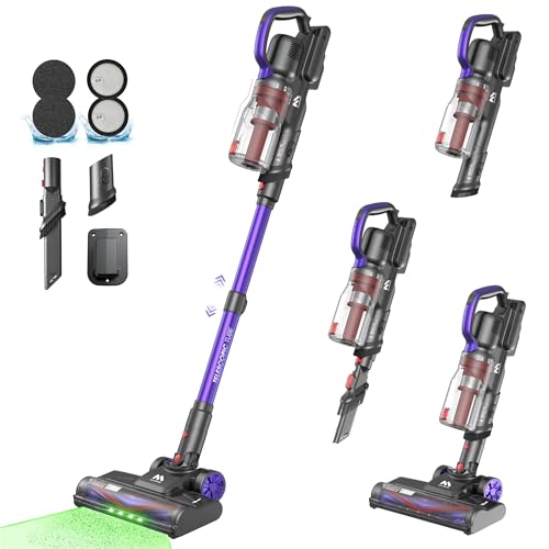 AlloyMove Cordless Vacuum Cleaner, 45KPa 60Mins Vacuum Cleaners for Home, Lightweight and Rechargeable Stick Vacuum Cordless, Anti-Tangle Brush Wireless Vacumm for Pet Hair/Carpets/Floors, A03