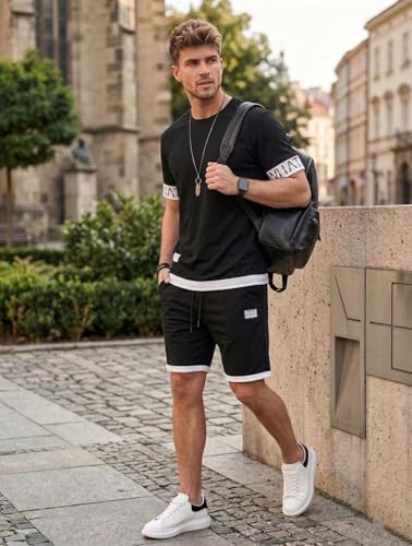 Image of Lymio Cord Set for Men | Casual Co-ord Set for Man | Trendy Matching Outfit | Stylish T-Shirt and Short for Men (SSM-CS-1-3)