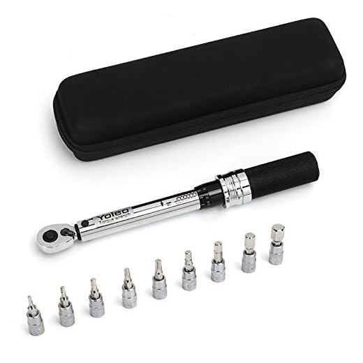 Bike Torque Wrench 1/4 Inch, Yoleo Drive Click Torque Wrench Set (1-25 Nm/ 9-221 in.-lb.) More Accurate and Portable Pro Bicycle tool Maintenance Kit for Road & Mountain Bikes Motorcycle Multitool